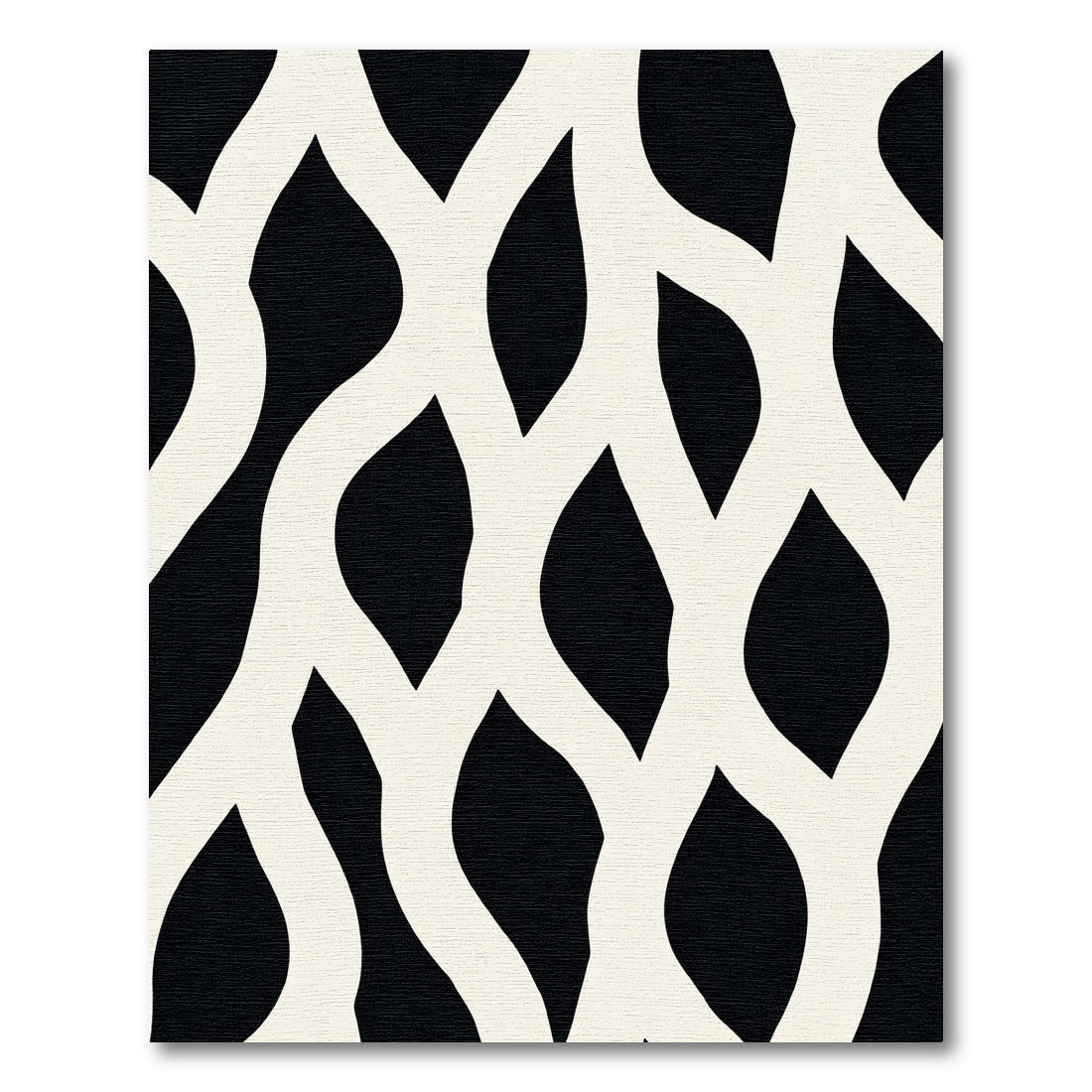 Black Ivory Interlocking Curve Rug