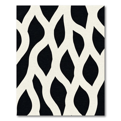 Black Ivory Interlocking Curve Rug