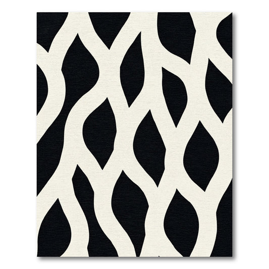 Black Ivory Interlocking Curve Rug