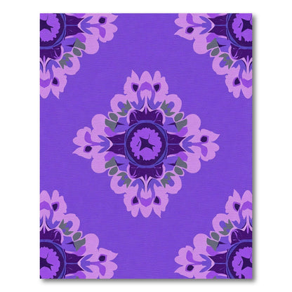 Purple Lilac Floral Medallion Rug