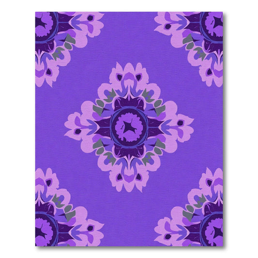Purple Lilac Floral Medallion Rug