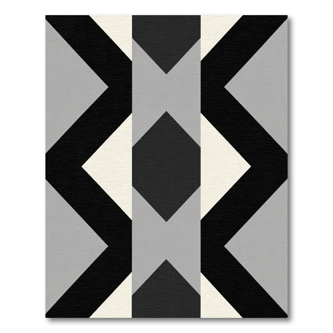 Graphic Black Gray Geometric Array Rug