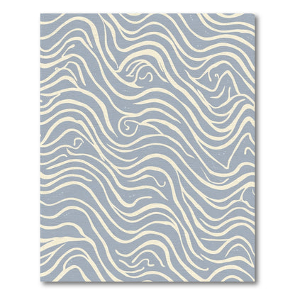 Cream Wavy Lines Slate Rug