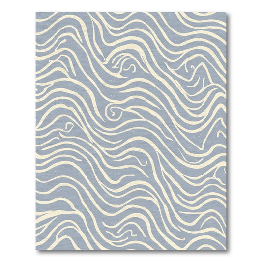 Cream Wavy Lines Slate Rug