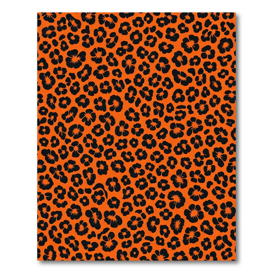 Bold Orange Floral Animal Print Rug