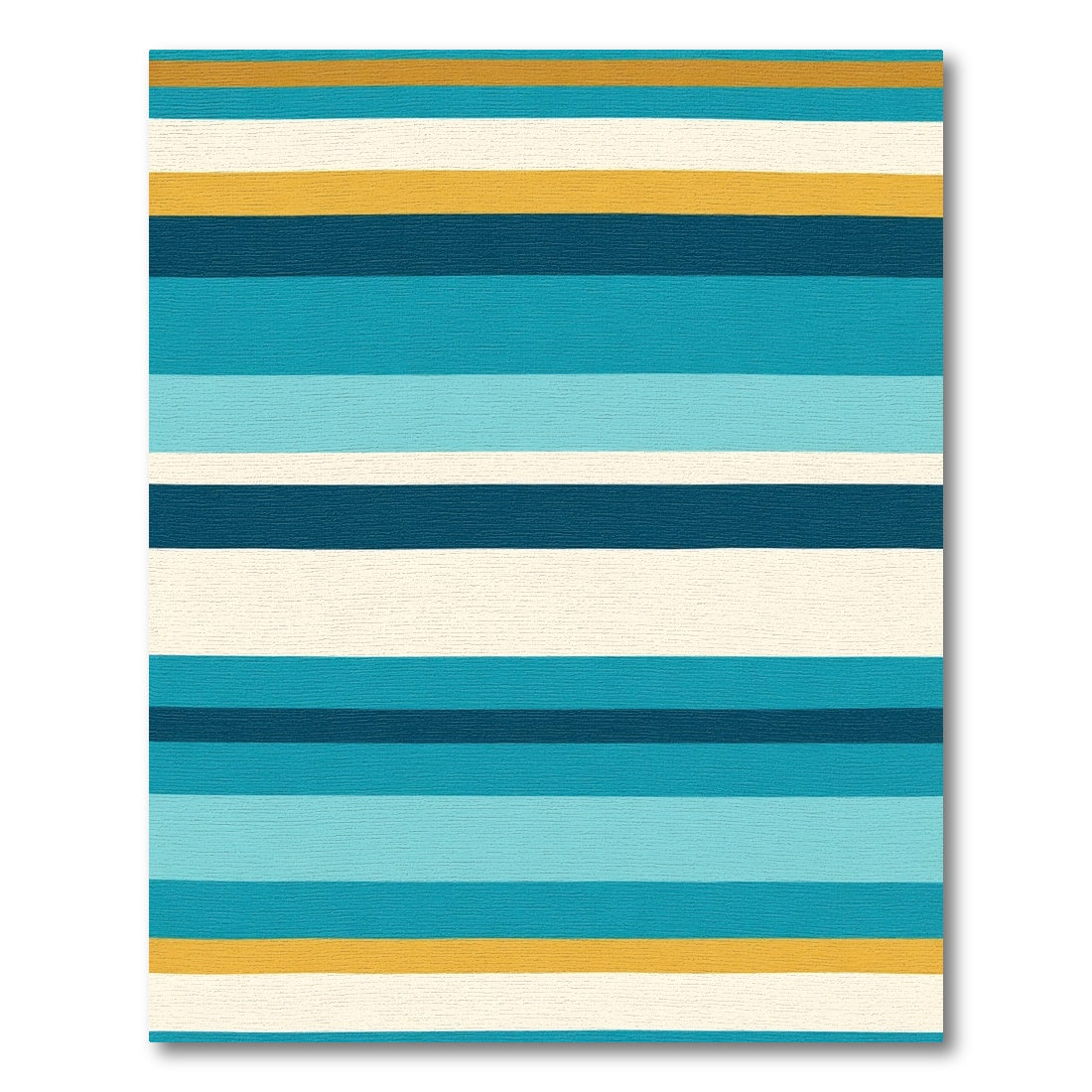 Coastal Teal Yellow Stripe Rug