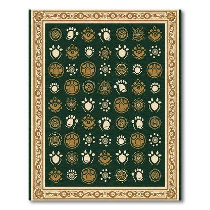 Earthly Paw Print Circular Ornament Rug