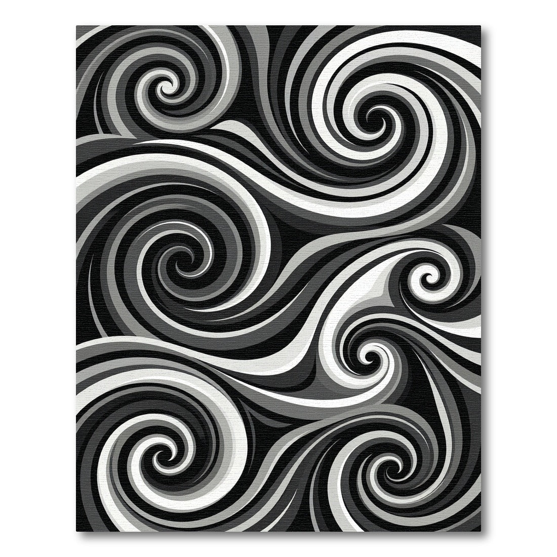 Monochromatic Abstract Swirling Wave Rug