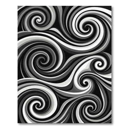 Monochromatic Abstract Swirling Wave Rug