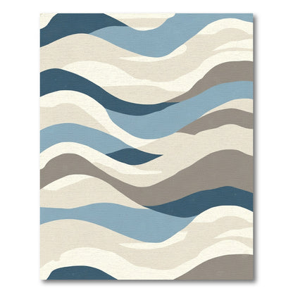 Abstract Blue Desert Dunes Rug