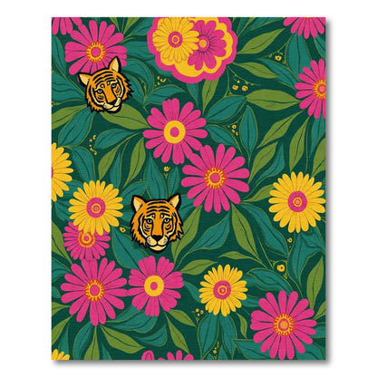 Vibrant Tiger Floral Garden Rug