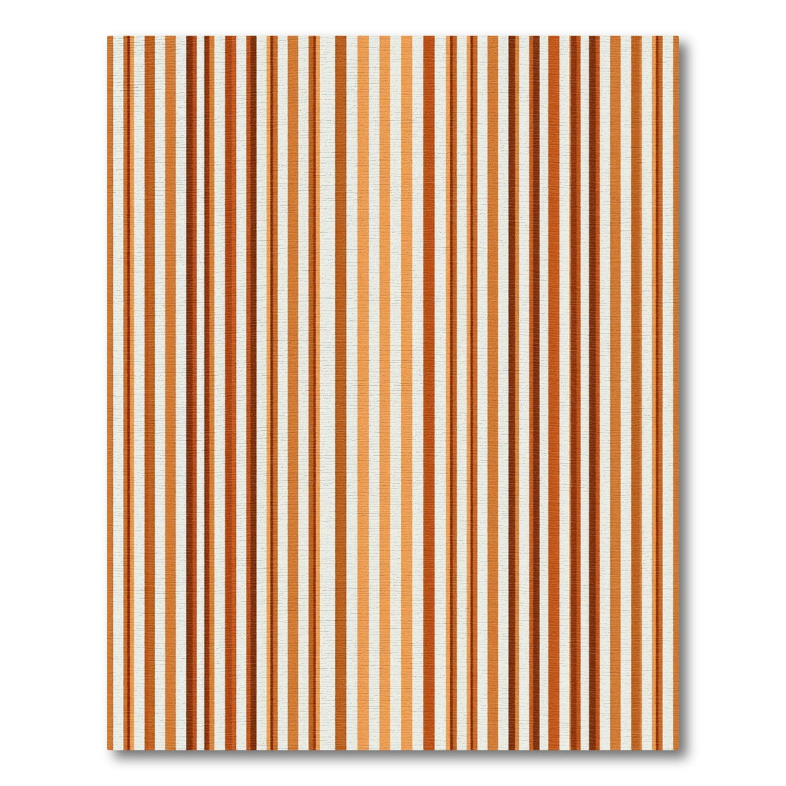 Vibrant Terracotta Warm Stripe Pattern Rug