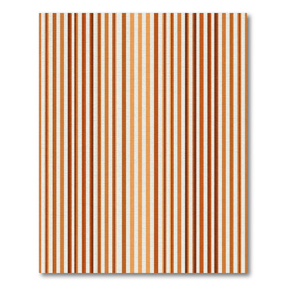 Vibrant Terracotta Warm Stripe Pattern Rug