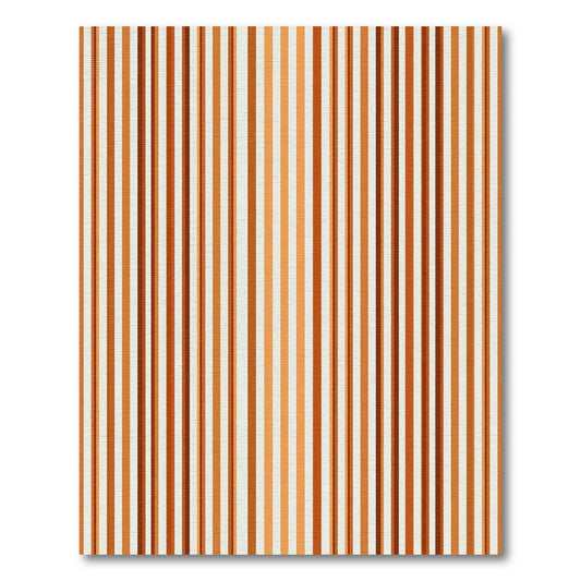 Vibrant Terracotta Warm Stripe Pattern Rug