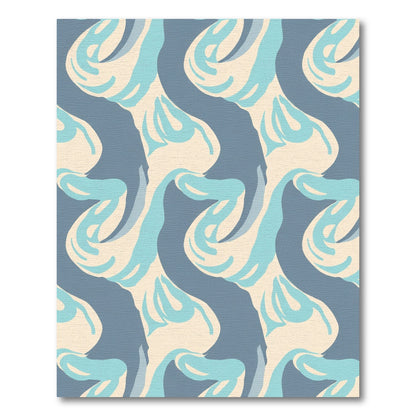 Sky Blue Abstract Swirls Rug