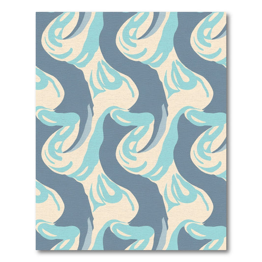 Sky Blue Abstract Swirls Rug