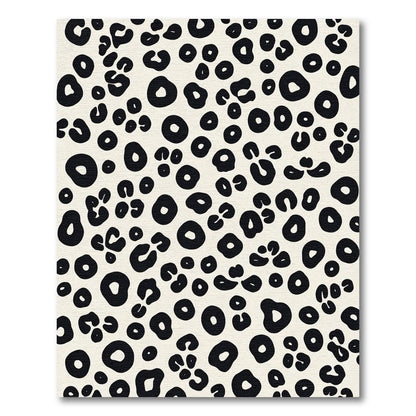 Black and White Spotted Animal Print Rug