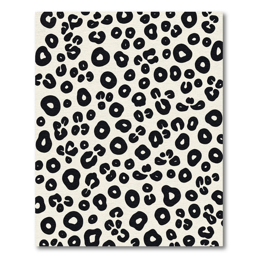 Black and White Spotted Animal Print Rug