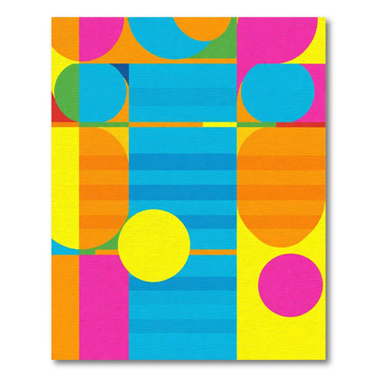 Vivid Abstract Geometric Color Blocks Rug