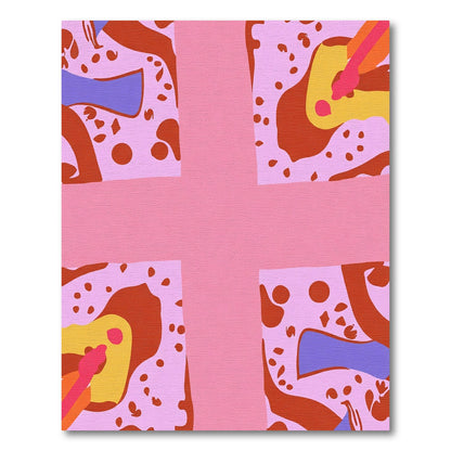Pink Abstract Swirl Organic Forms Rug