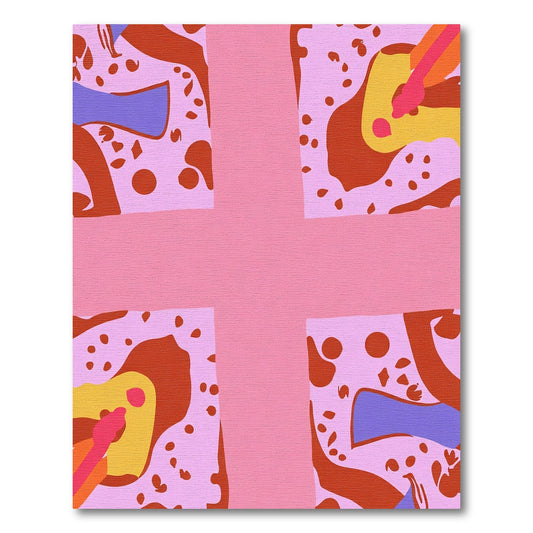 Pink Abstract Swirl Organic Forms Rug