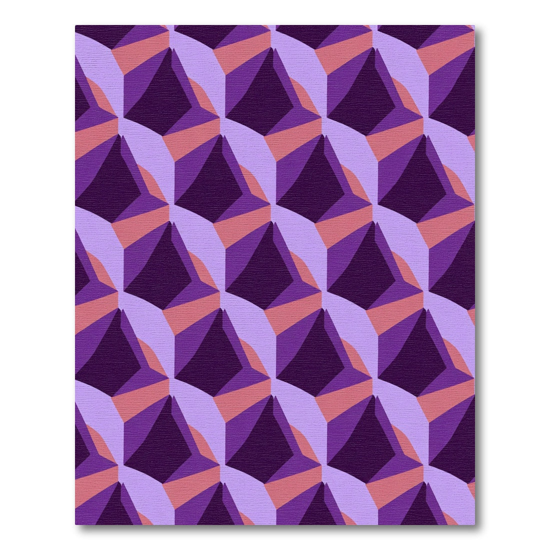 Purple Diamond Facet Geometric Rug