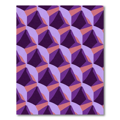 Purple Diamond Facet Geometric Rug