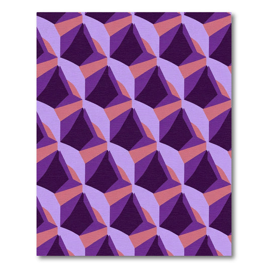 Purple Diamond Facet Geometric Rug