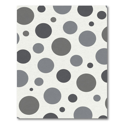 Gray Circles Contemporary Dot Rug