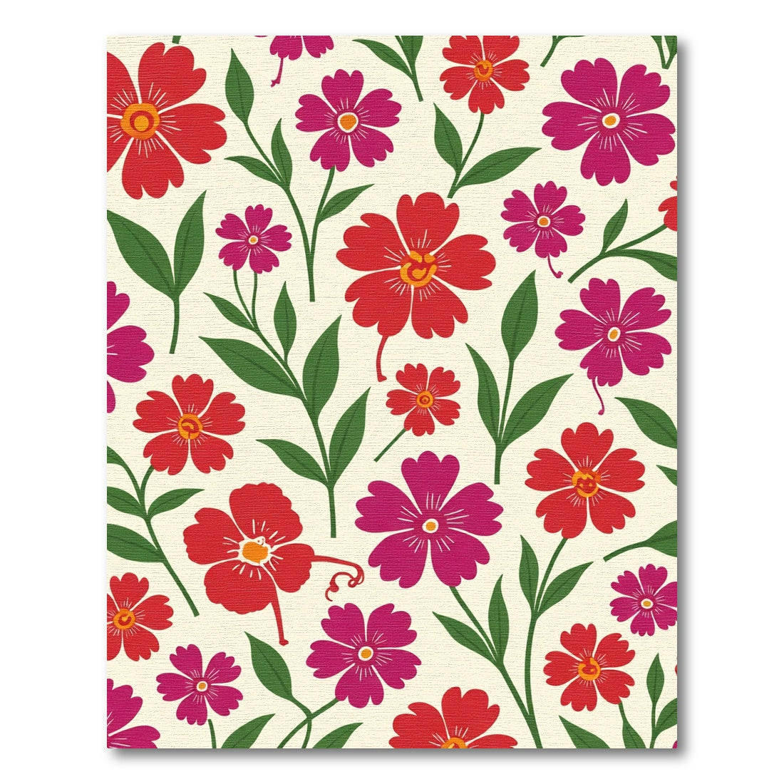 Vibrant Red Crimson Floral Bloom Rug