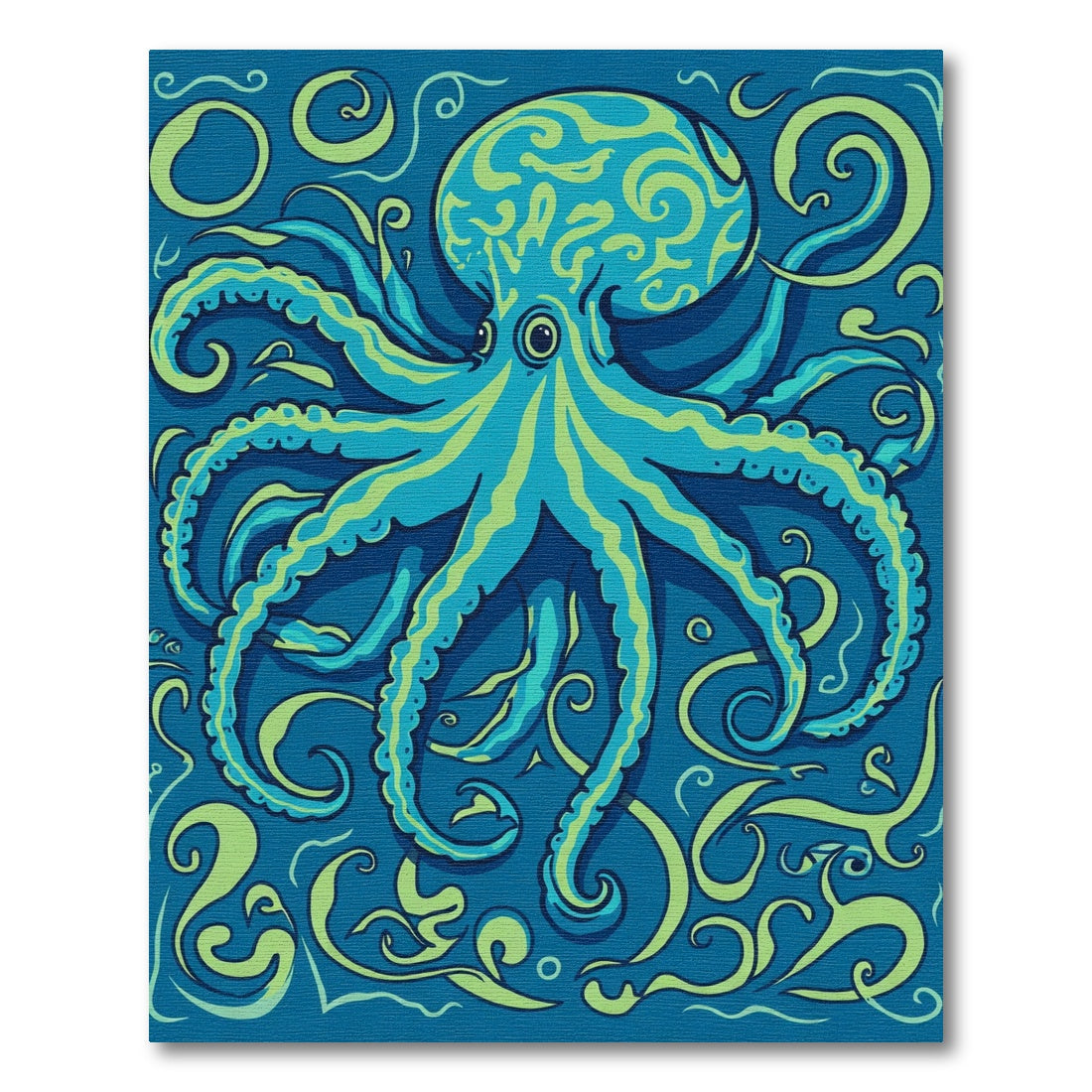 Aqua Teal Octopus Swirls Rug
