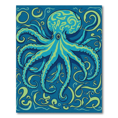 Aqua Teal Octopus Swirls Rug