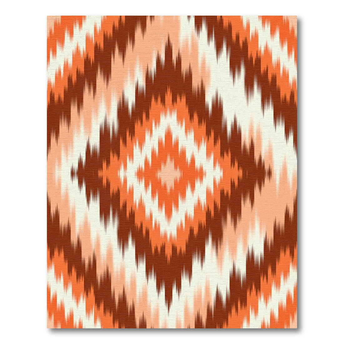 Burnt Orange Terracotta Tribal Diamond Zigzag Rug