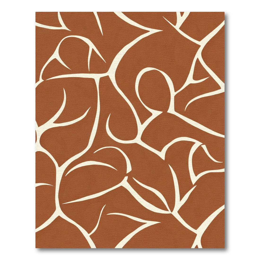 Abstract Organic Ivory Terracotta Swirls Rug