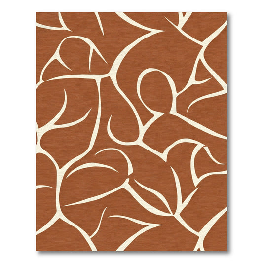 Abstract Organic Ivory Terracotta Swirls Rug