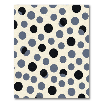 Off White Black Gray Polka Dot Rug