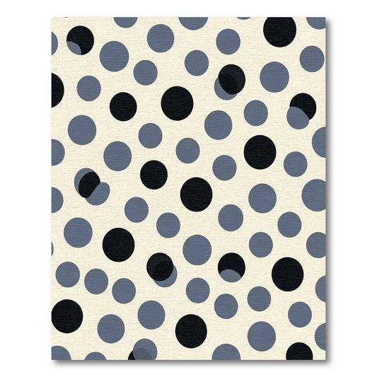 Off White Black Gray Polka Dot Rug