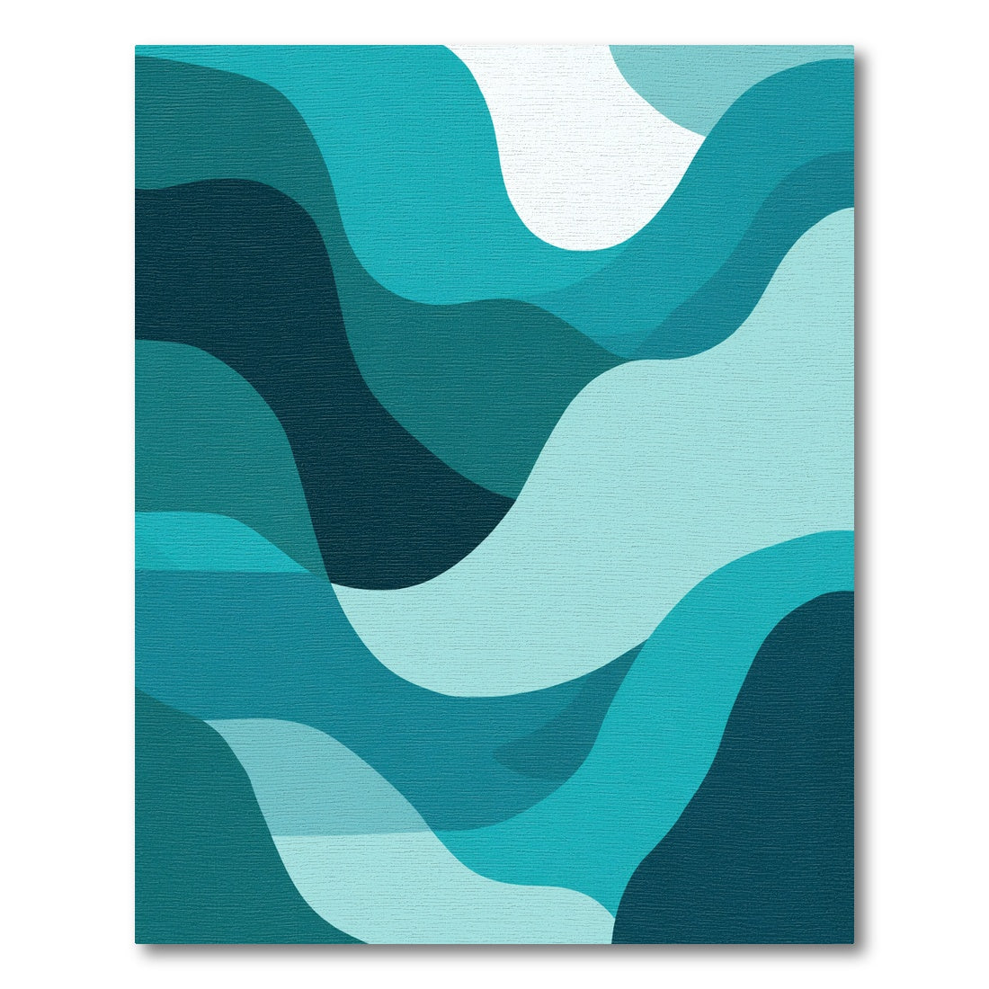 Wavy Teal Blue Abstract Layers Rug
