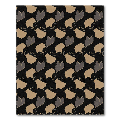 Abstract Camo Earth Tones Overlay Rug