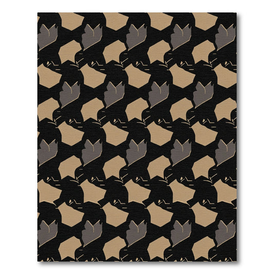 Abstract Camo Earth Tones Overlay Rug