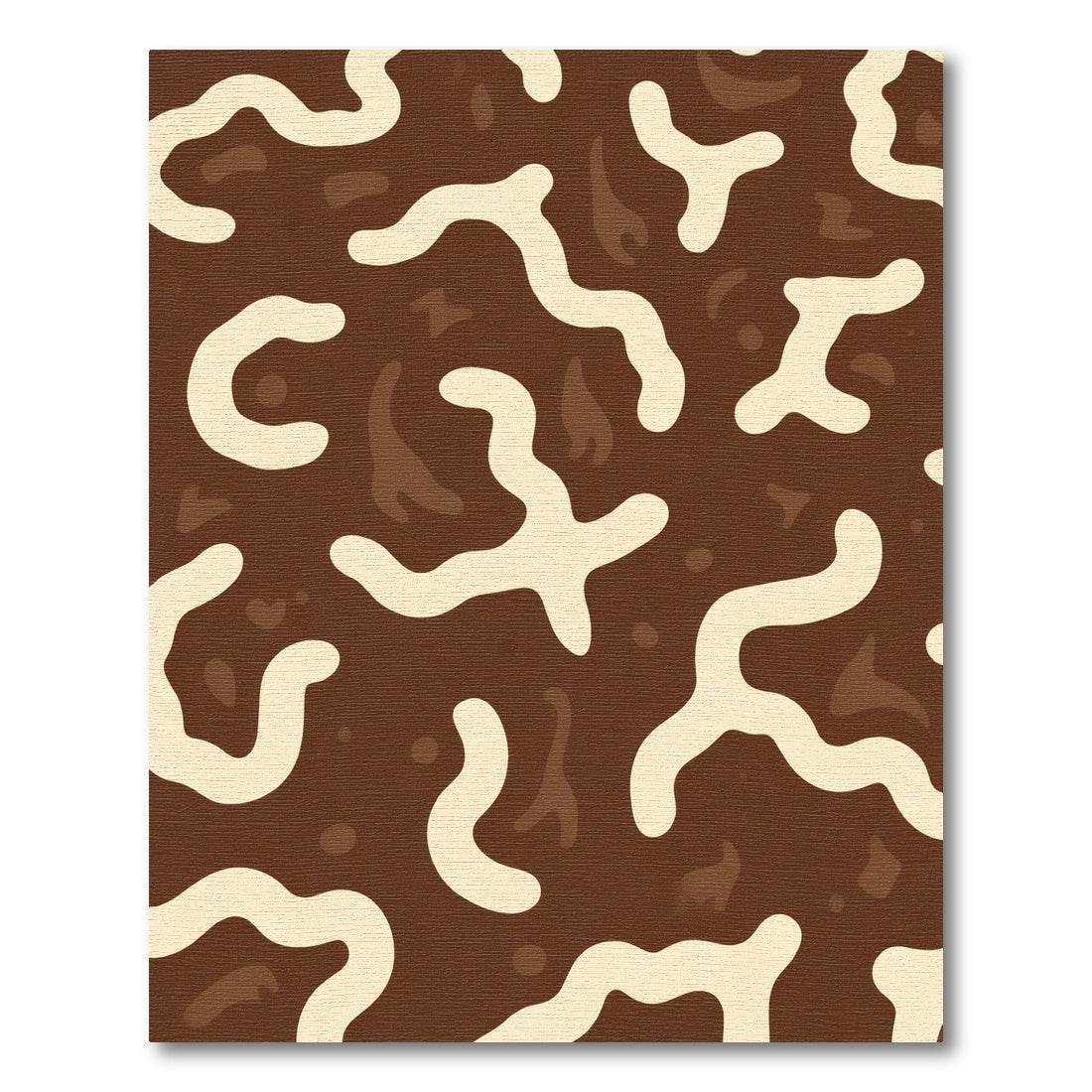 Brown Cream Swirl Abstract Organic Rug