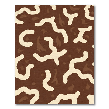 Brown Cream Swirl Abstract Organic Rug