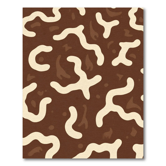 Brown Cream Swirl Abstract Organic Rug