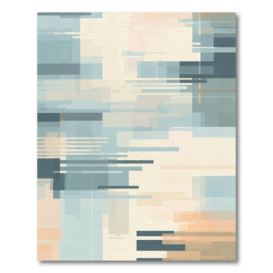 Soft Pastel Geometric Glitch Rug