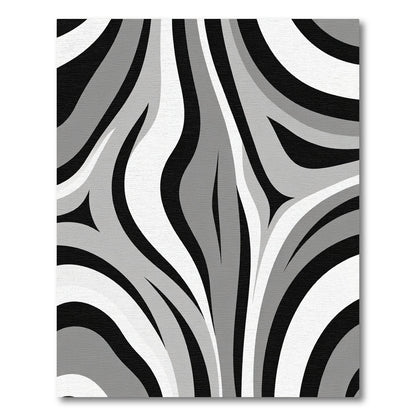 Monochrome Swirl Abstract Motion Rug