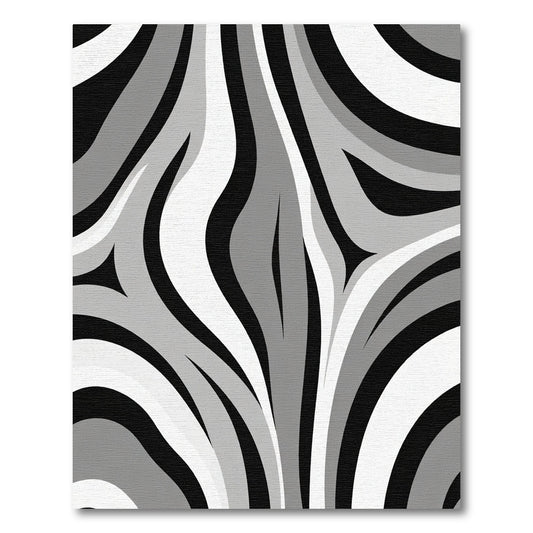 Monochrome Swirl Abstract Motion Rug
