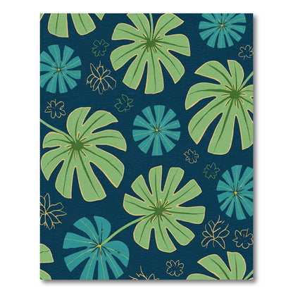 Tropical Monstera Leaf Botanical Art Rug
