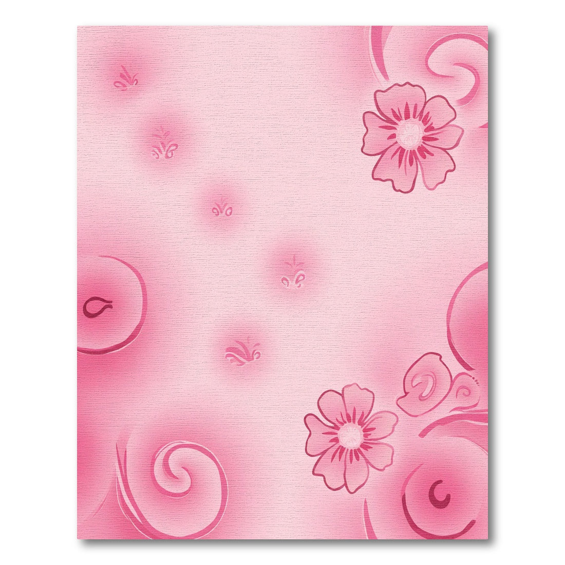 Soft Pink Floral Swirl Arrangement Rug