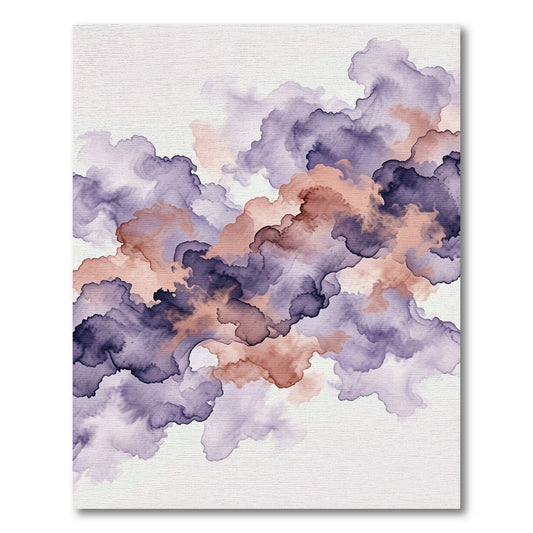 Ethereal Lavender and Peach Smoked Clouds Rug