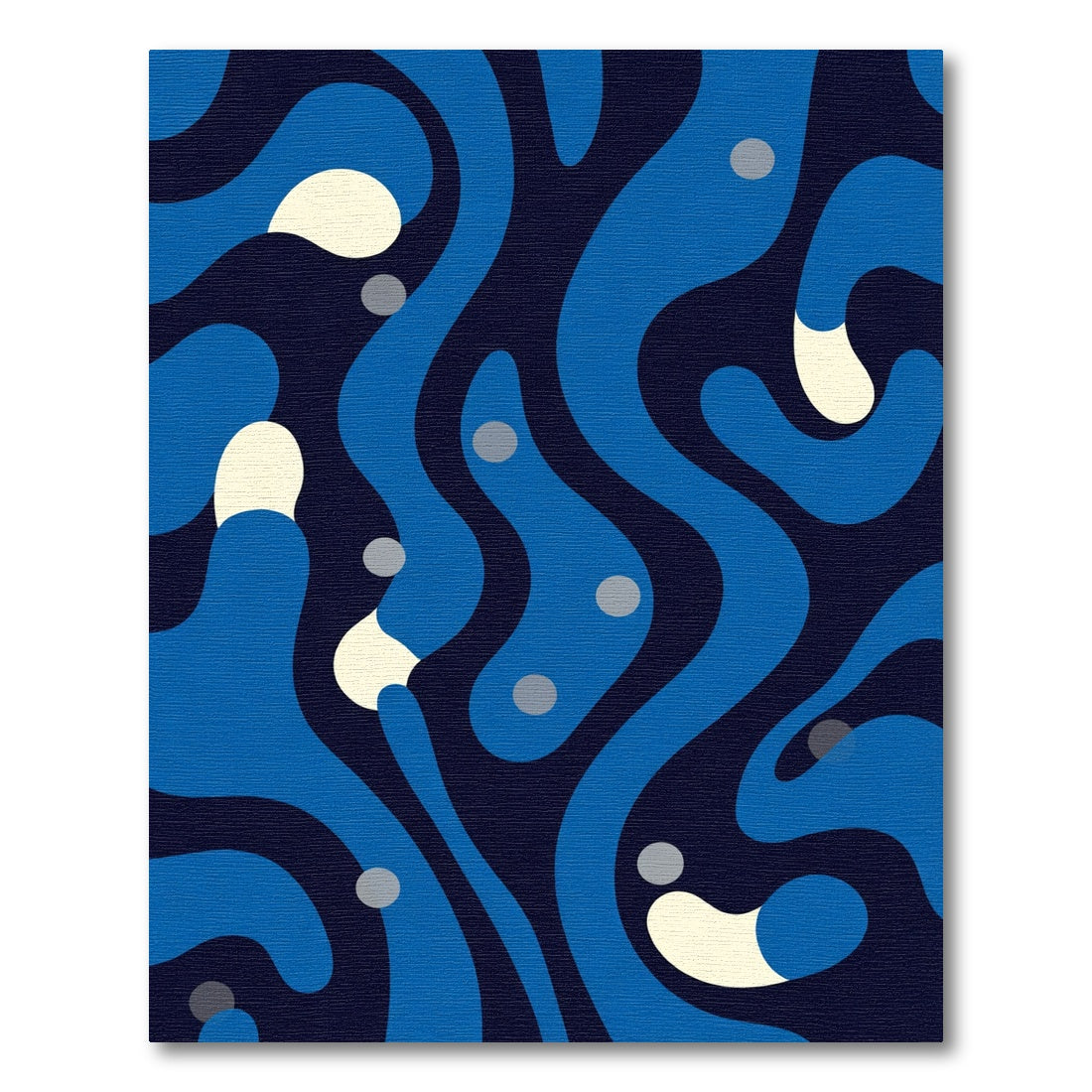 Deep Blue Organic Flow Abstract Rug